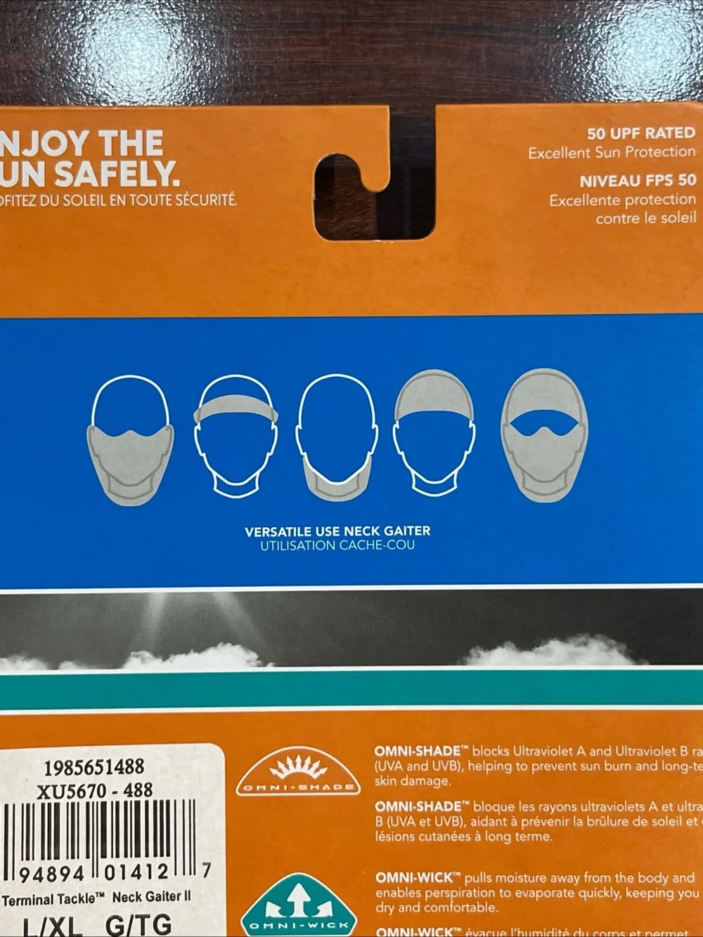 Columbia Terminal Tackle Neck Gaiter II L/XL Blue UPF 50 Sun Protection PFG New